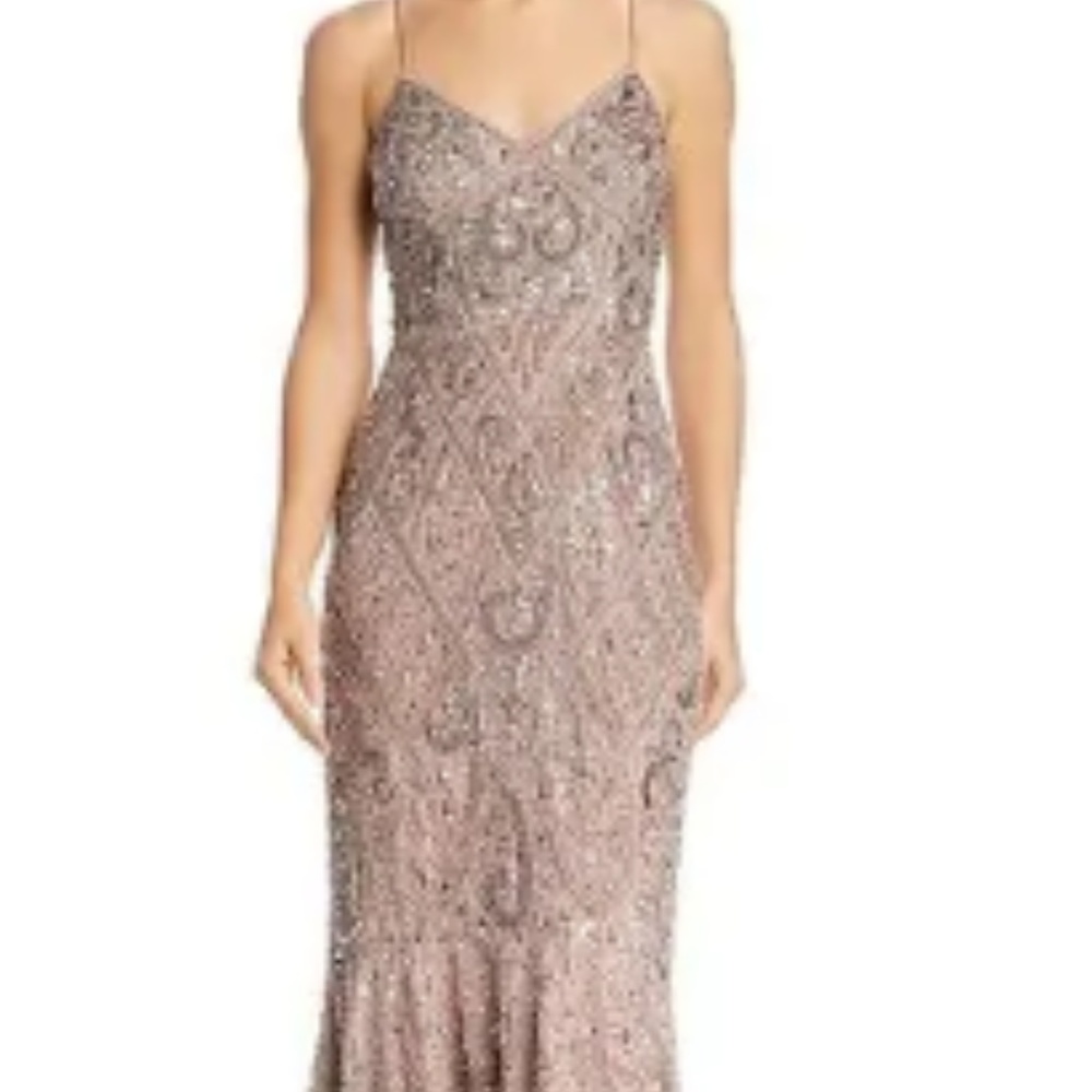 Aidan Mattox Womens Evening Dress Embellished Cock